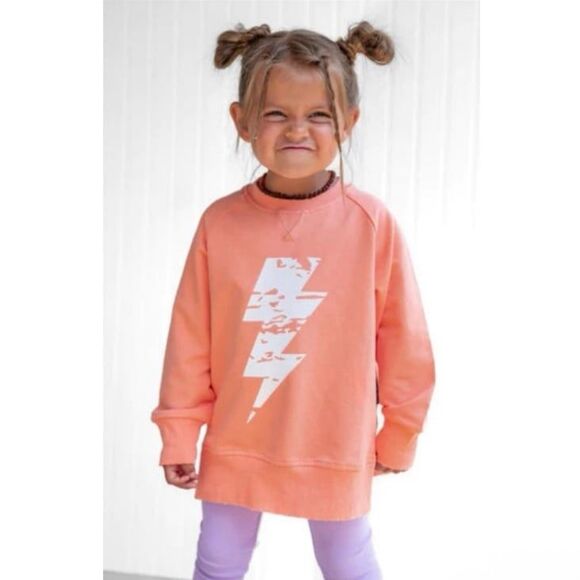 Little Bipsy Neon Lightening Bolt Sweatshirt in Desert Bolt Size 10 - Picture 1 of 5
